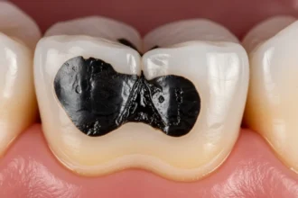Tooth Broke in Half Black Inside No Pain