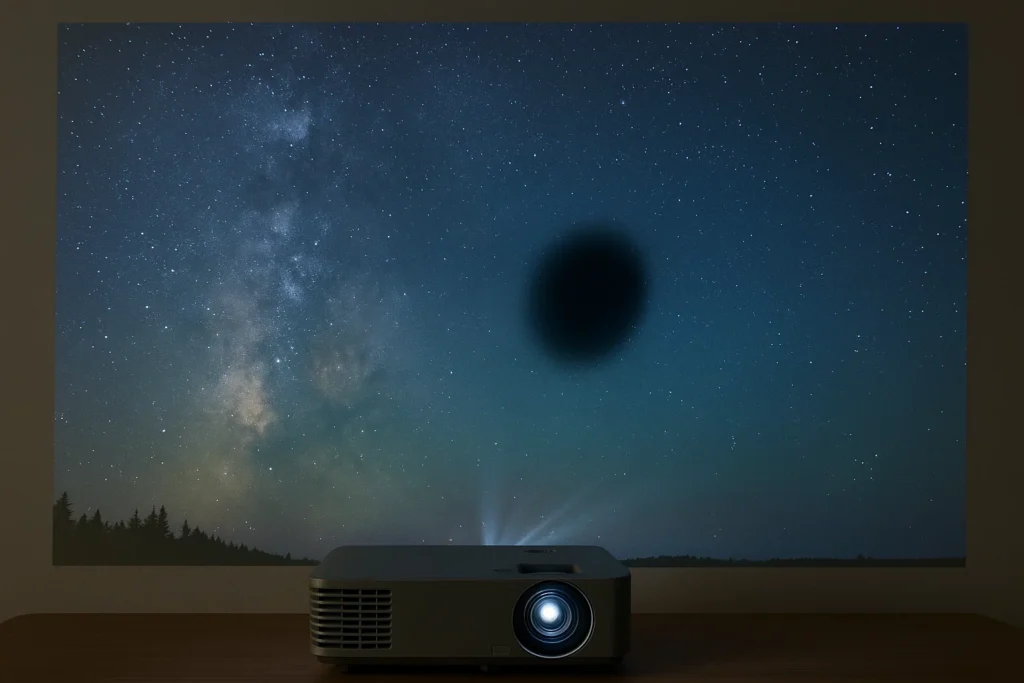 why does my projector have a dark spot